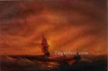 Boat Painting - survivers 1844IBI seascape boat Ivan Aivazovsky